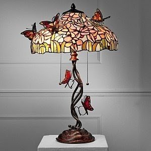 Stained glass butterfly lamp 3