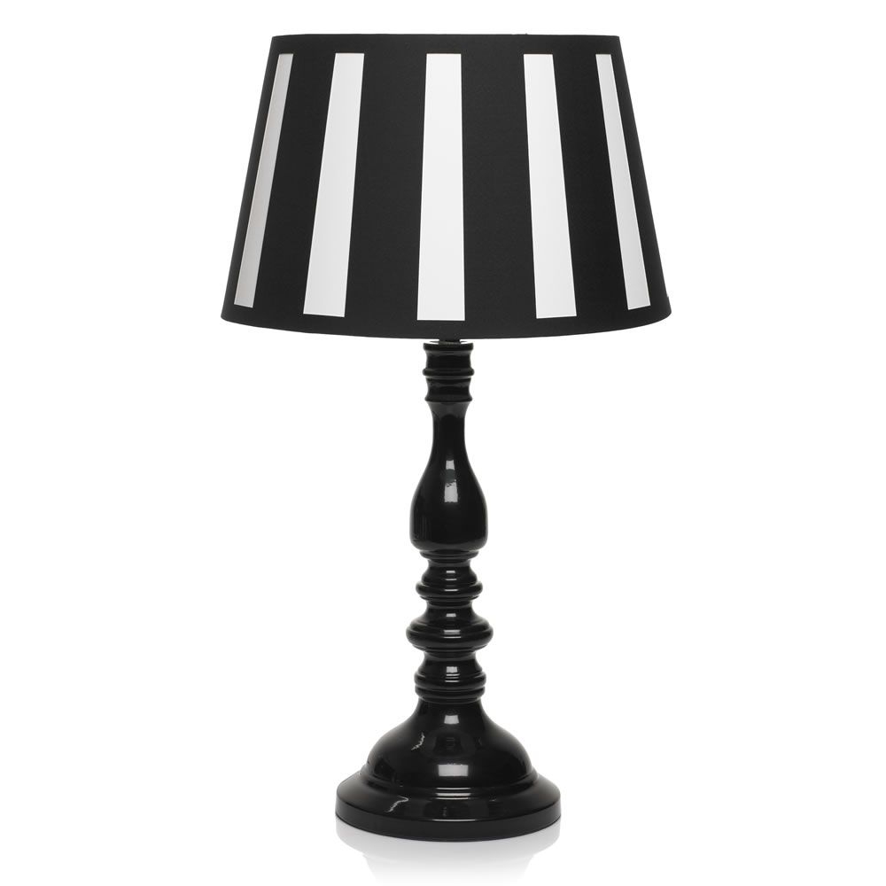 Black and white striped best sale lamp base