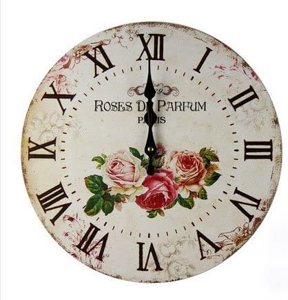 13 5 vintage french country wall clock rose silent wood