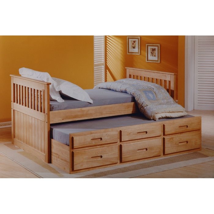 Captains bed with trundle and storage drawers 1