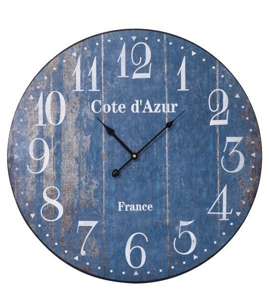 Cote dazur blue french country wall clock 60cm 1
