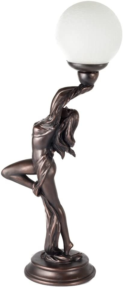 Julianna-Art Deco Bronze Lighting Lady Draped With Scarf Lamp