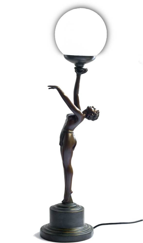 Julianna-Art Deco Bronze Lighting 'Nora Standing' Lady Lamp