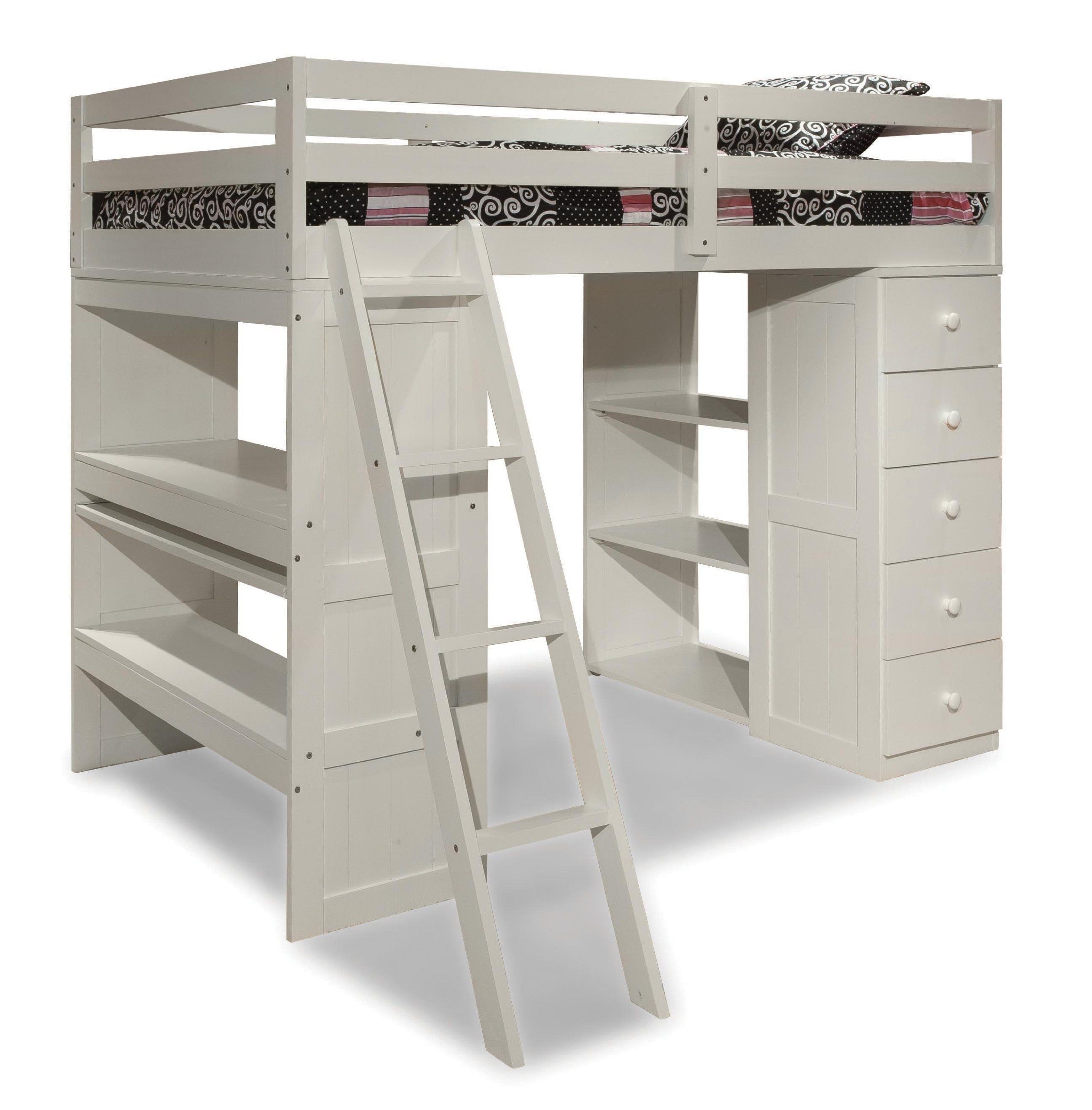 Loft bed with desk and drawers 9