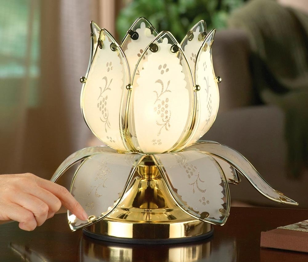 glass lotus flower lamp