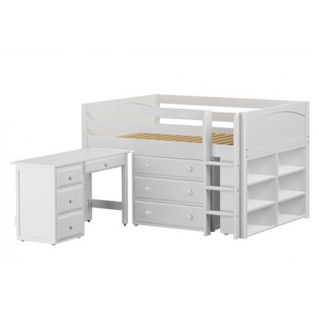 kids loft bed with desk and storage