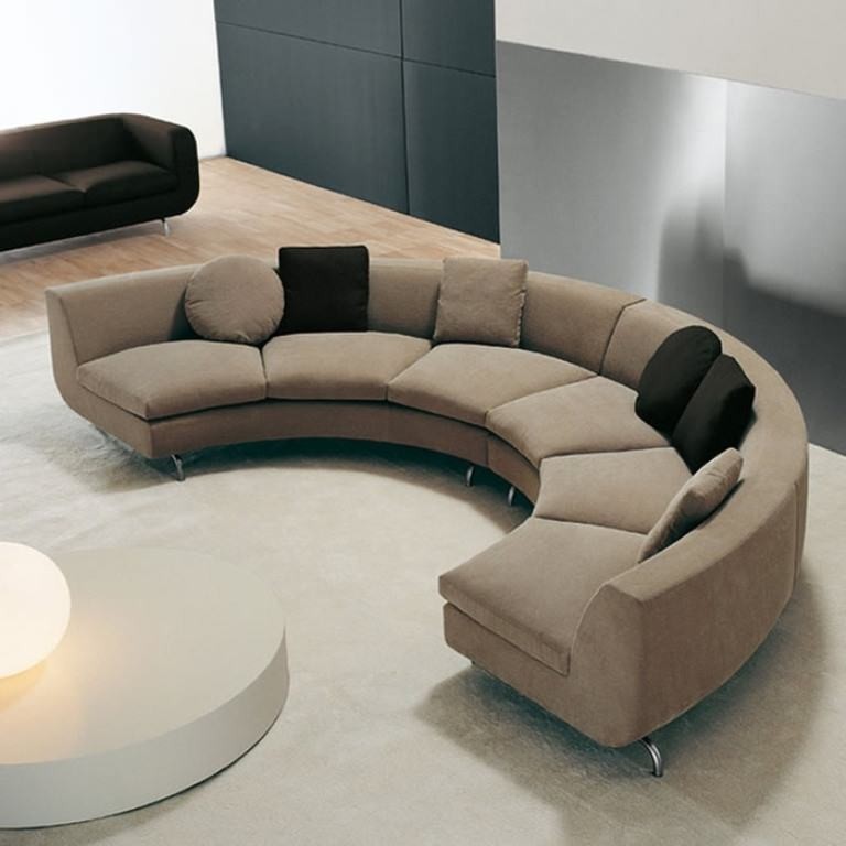 Modern curved sectional sofa