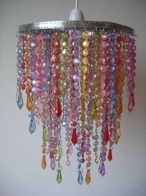 New multicolour rainbow beaded ceiling chandelier lampshade light lamp shade