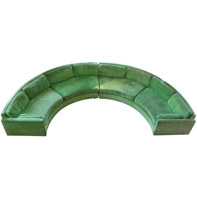 Semi circular curved sectional sofa milo baughman 4