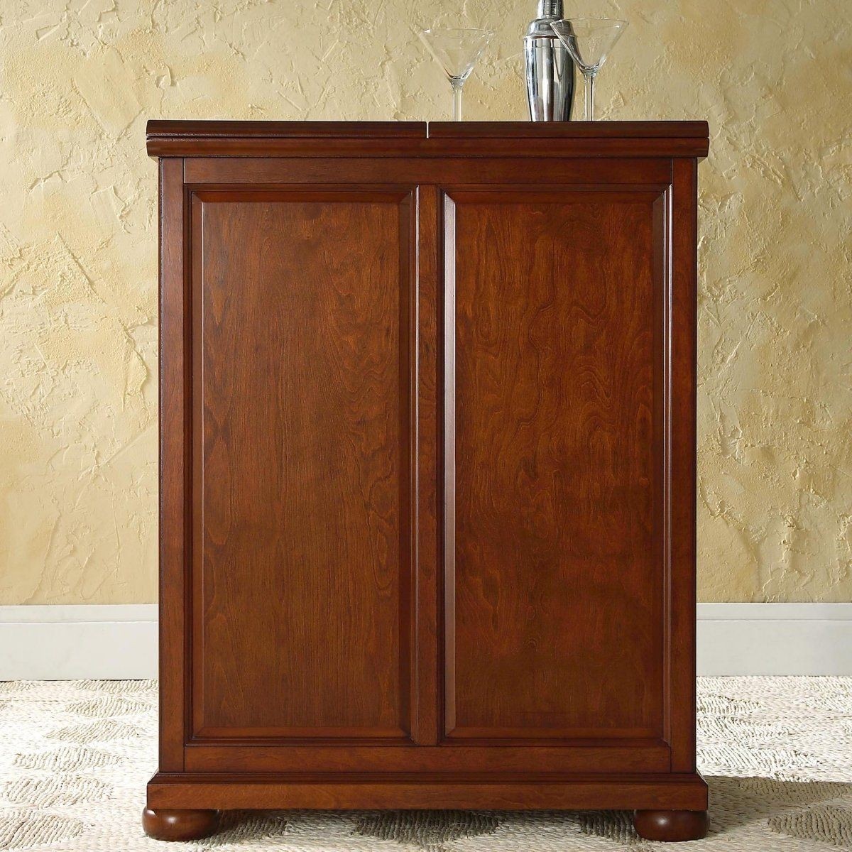 Solid wood bar cabinet