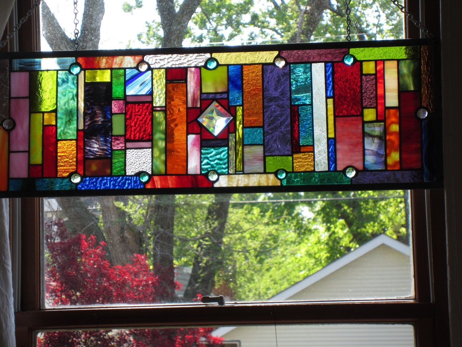 Stained glass transom a little old a little new custom
