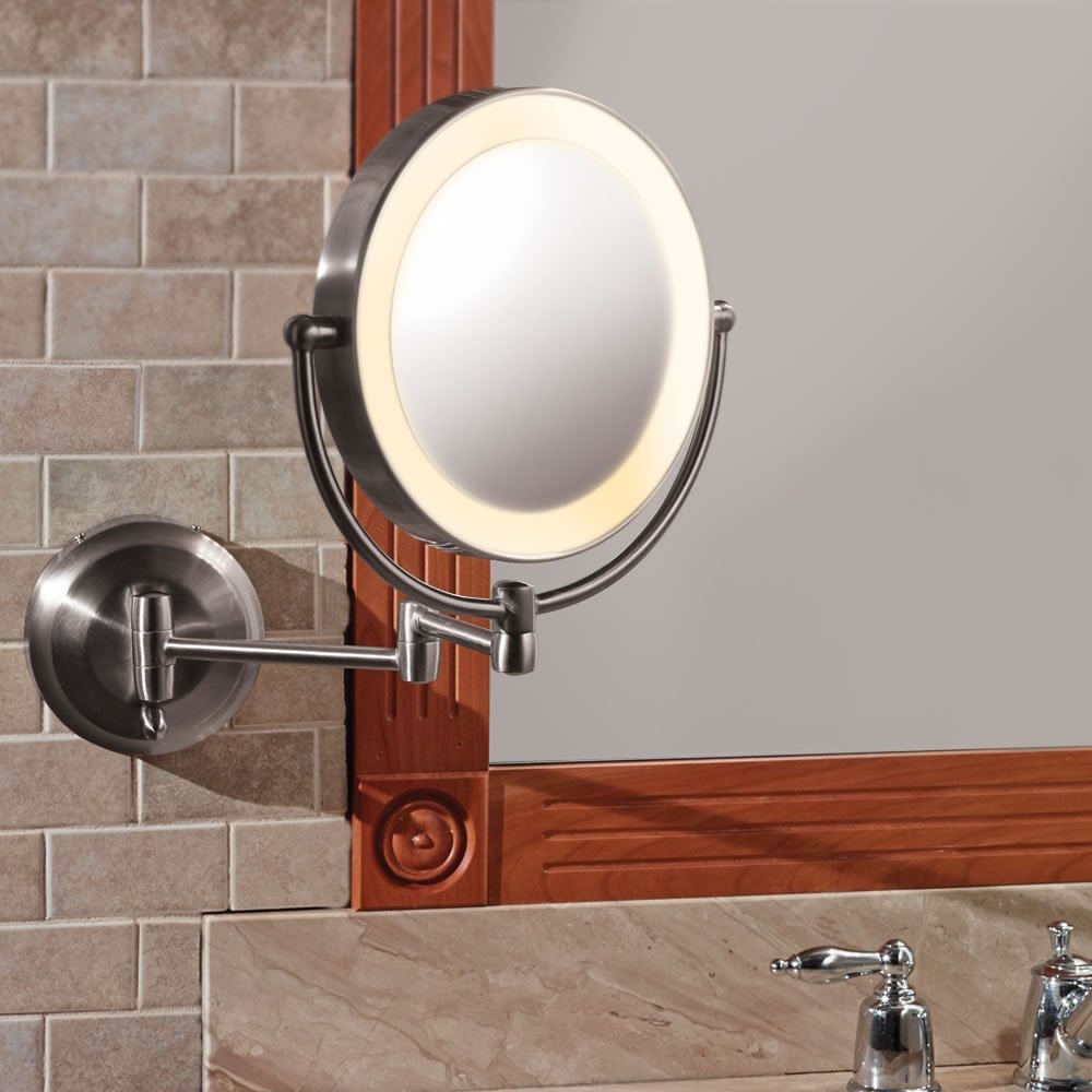 Wall mounted lighted vanity mirror