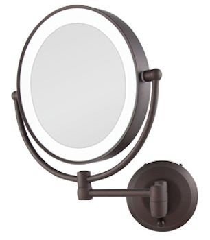 Zadro 1x 10x Cordless Led Lighted Wall Mount Makeup Mirror Ledw810 Bronze New