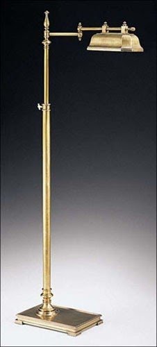 Antique Brass Floor Reading Lamp