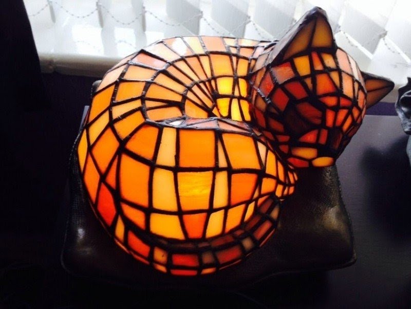 Cat tiffany style lamp