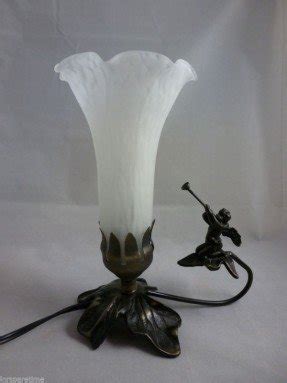 Cherub angel night lamp desk lamp w glass tulip shade