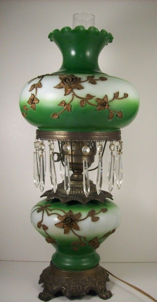 Gone with the wind electric parlor lamp ormolu and glass