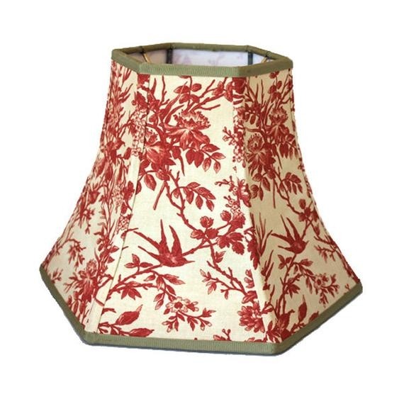 Handmade cotton bird toile lamp shade by edgeofyonderdesign