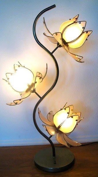 glass lotus flower lamp