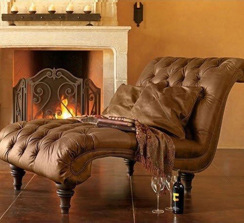 Luxury home decor double time leather lounge chaise