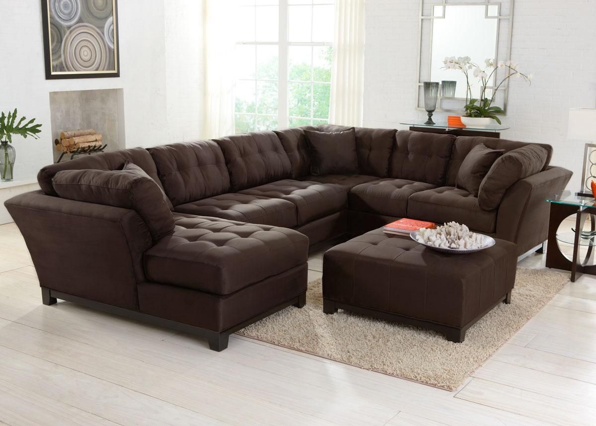 Microfiber sectional sofa with ottoman 12