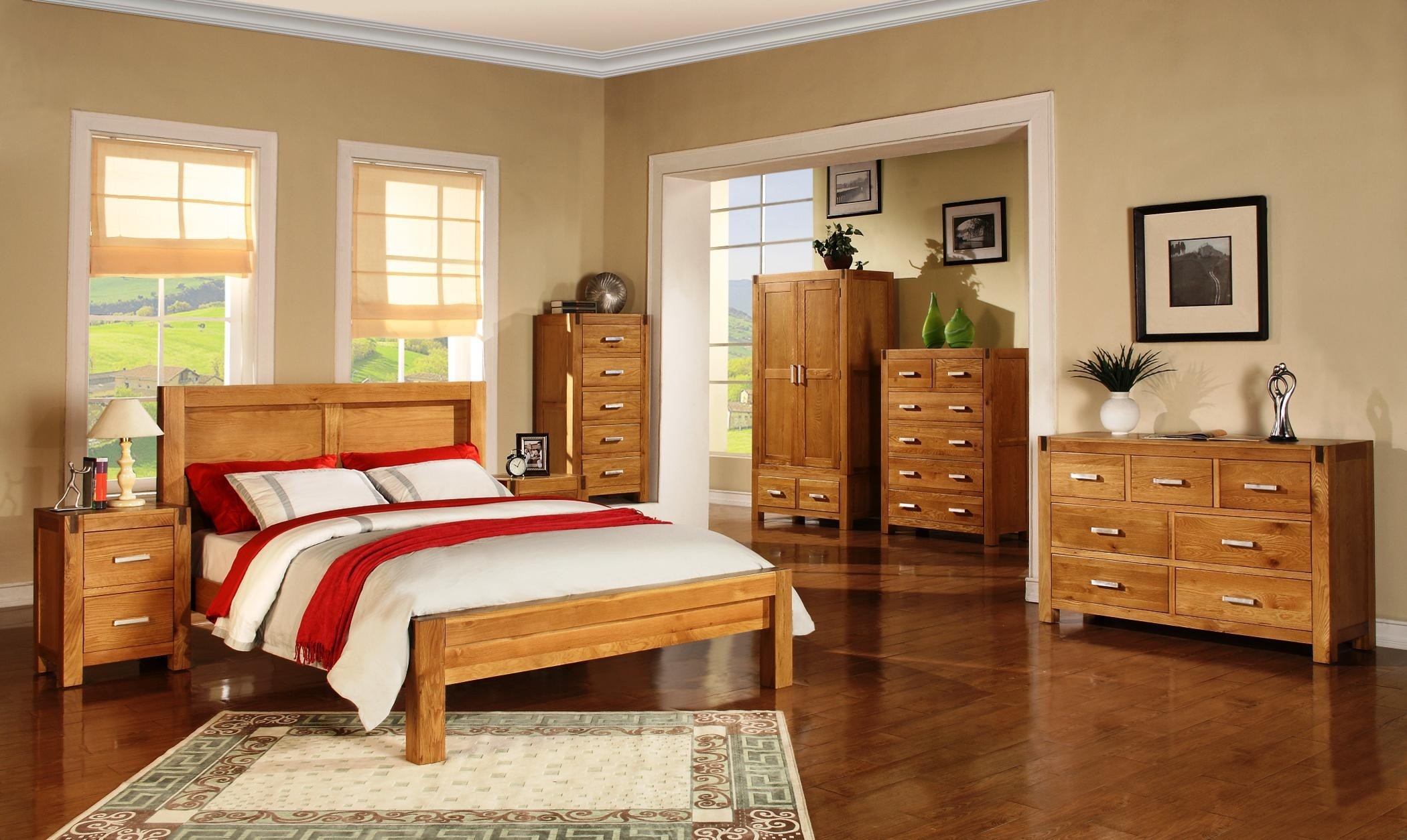 mixing oak and white bedroom furniture