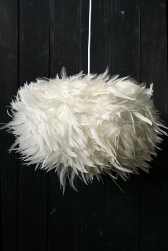 Pink feather lamp shade