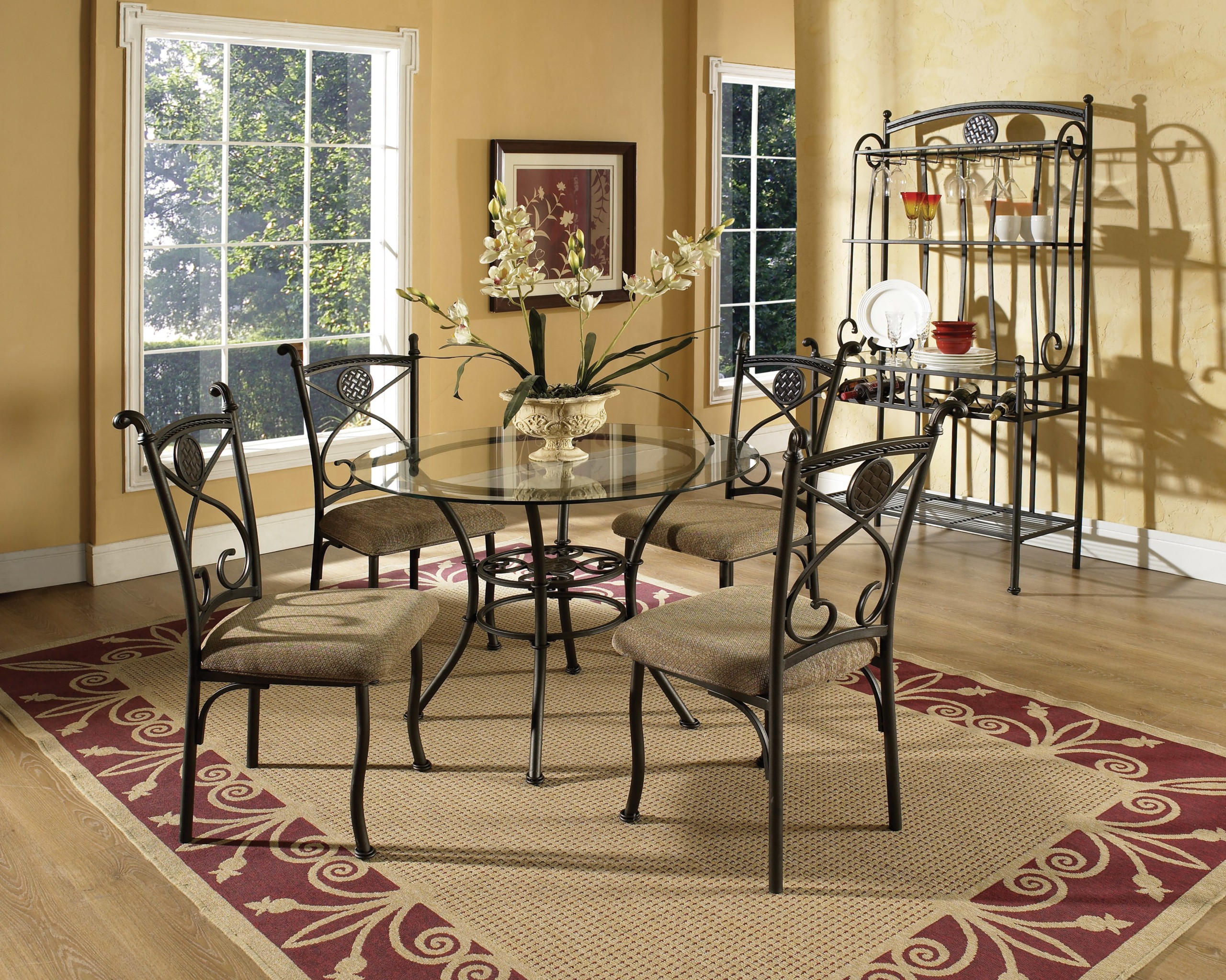 Round glass top dining sets