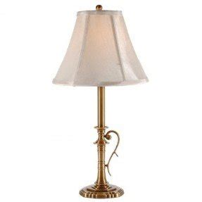 Antiqued Brass Traditional Candleholder Table Lamp