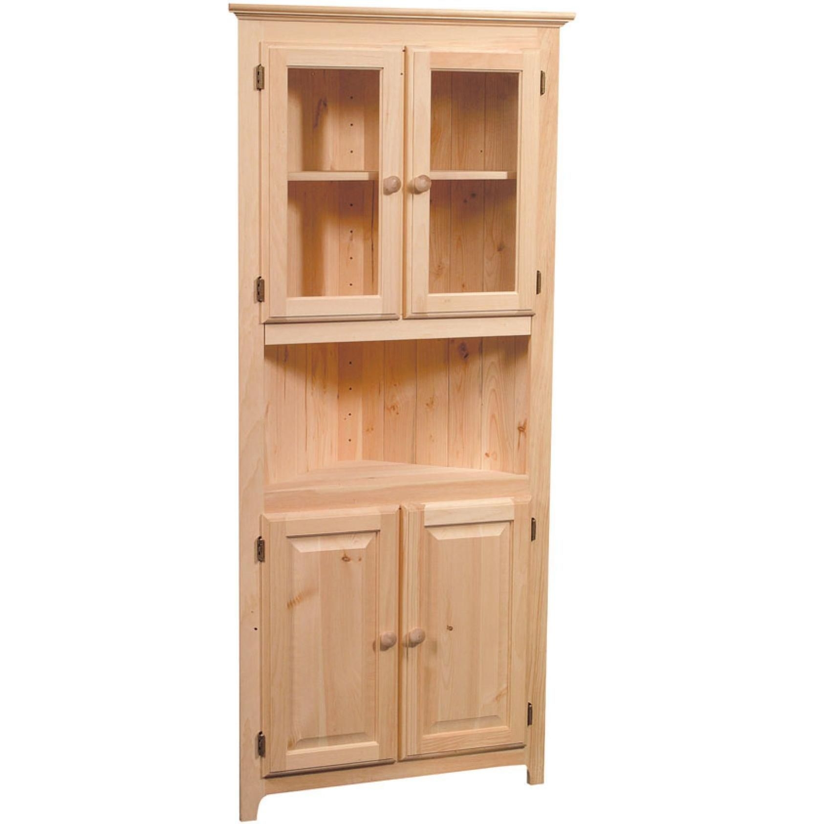 Astonishing unfinished corner cabinets with partial inset cabinet door
