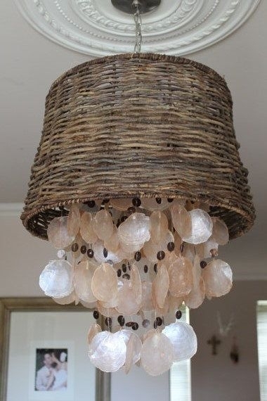 Beach house capiz shell chandelier