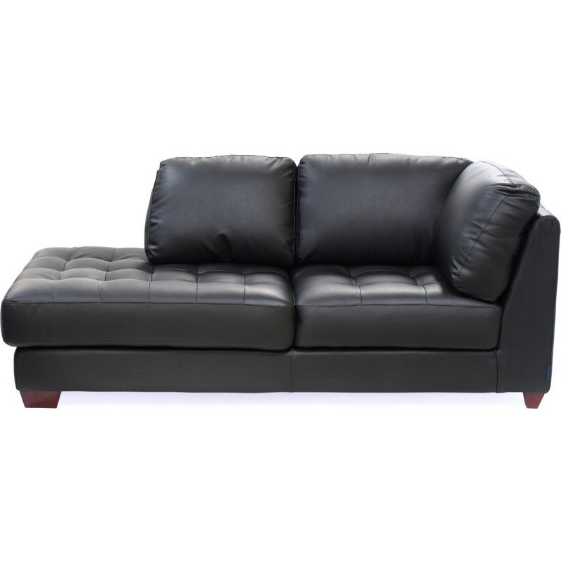 Black leather chaise lounge 3