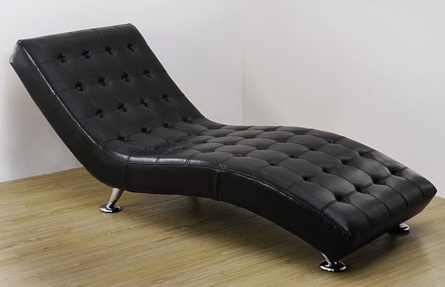 Black leather chaise lounge 9