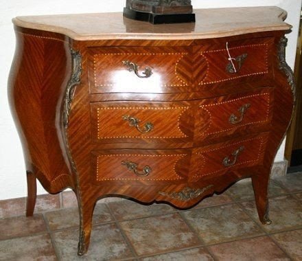 Bombe chest with marble top