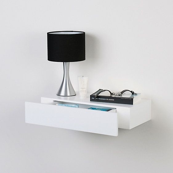 Bq chunky floating shelf with drawer white 5397007011463 bedside table
