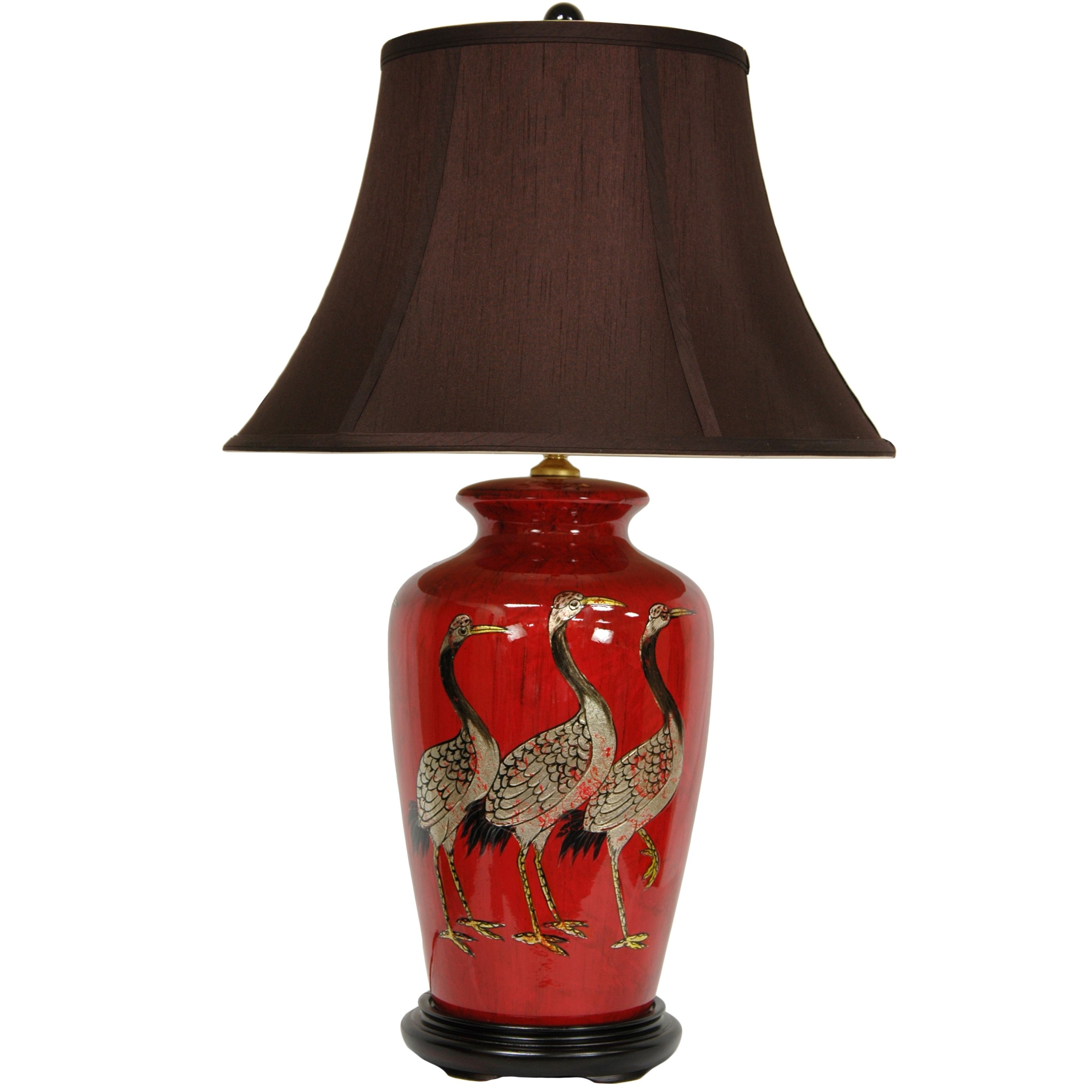 Crowned Cranes Vase 26" H Table Lamp with Bell Shade