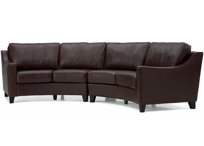 Curved leather sofa 10