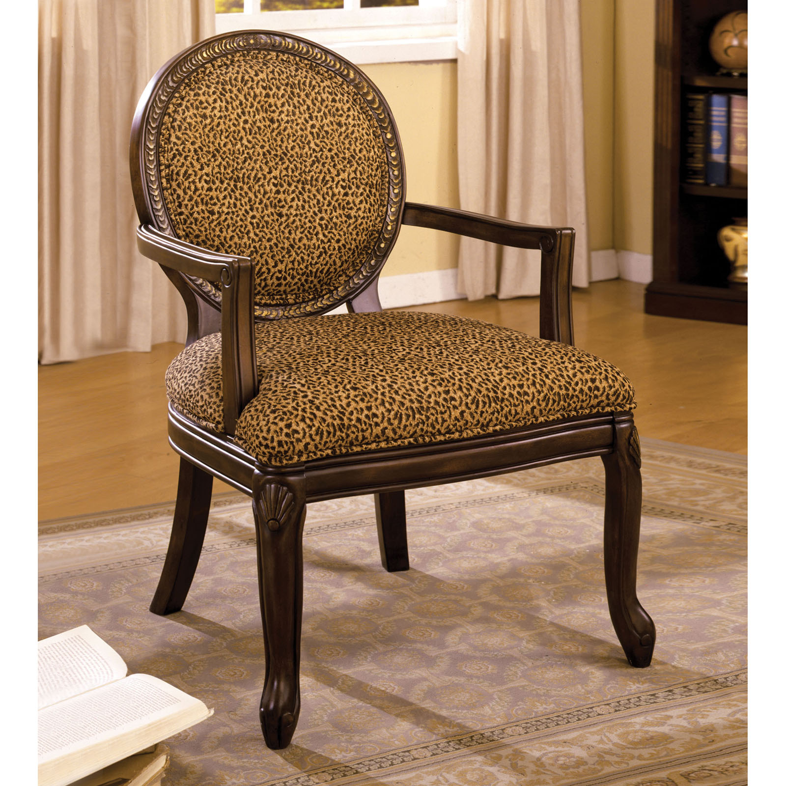 Furniture of america liona leopard print accent chair
