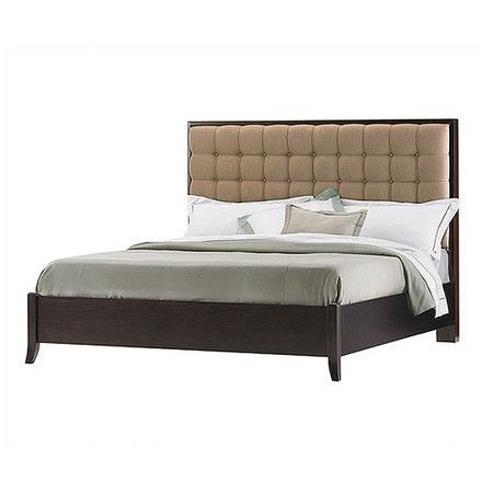 Hudson street warm cocoa avenue upholstered bed by stanley furniture
