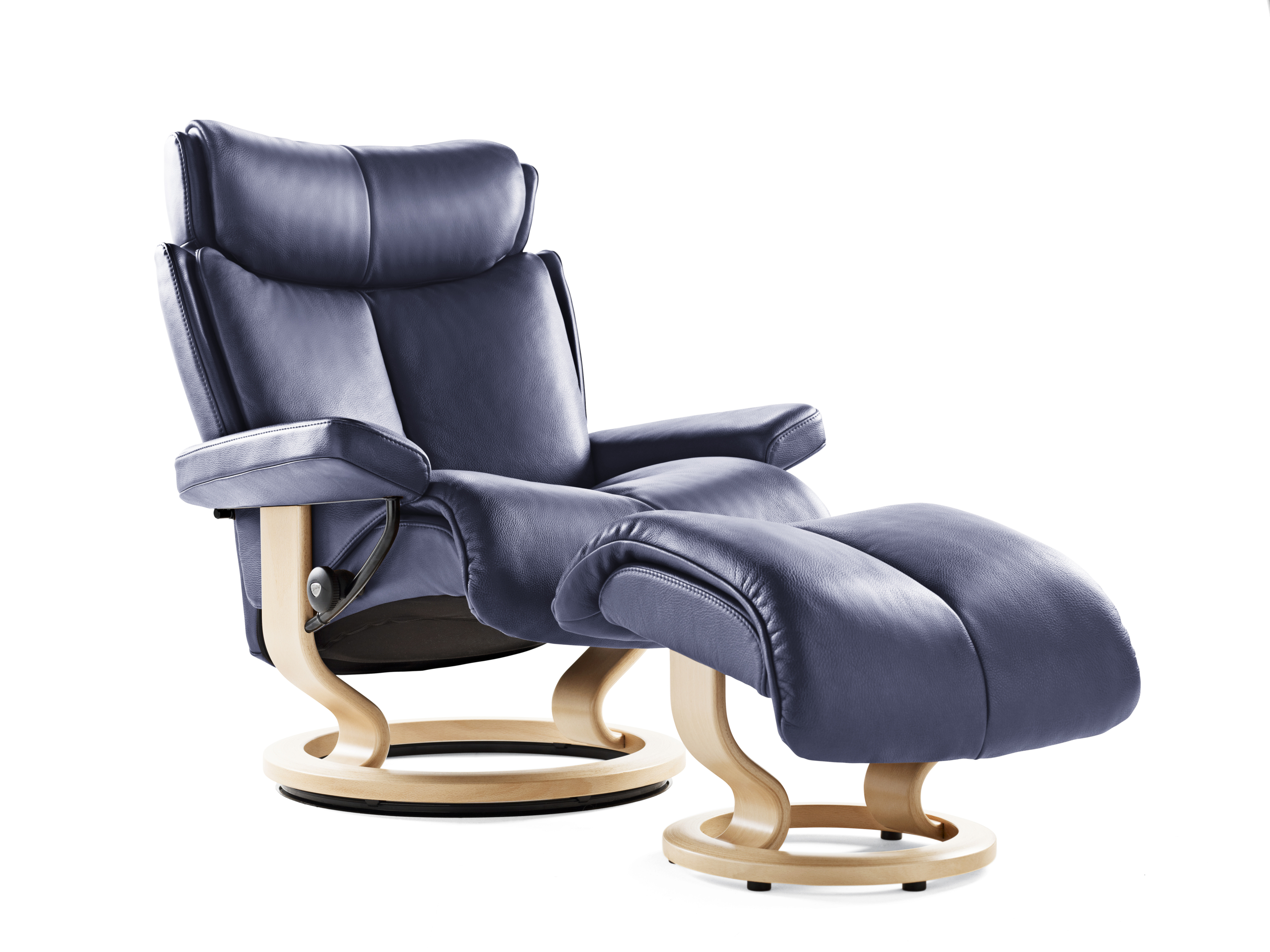 Leather recliner chair with ottoman 16