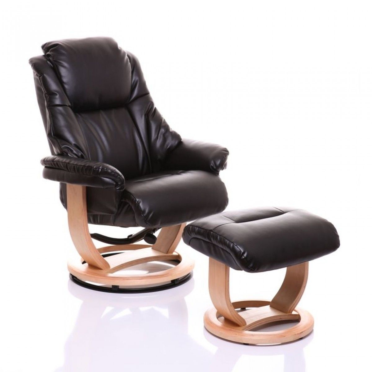 Leather recliner chair with ottoman 5