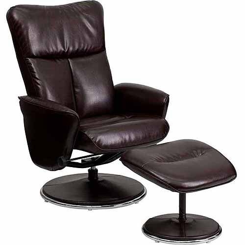 Leather recliner chair with ottoman 9