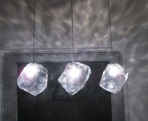 New Modern Ice Cube Rock Light Pendant Lamp Ceiling Hanging Chandelier Irregular Clear Ice Rock Shape Glass Pendant 1 Lights
