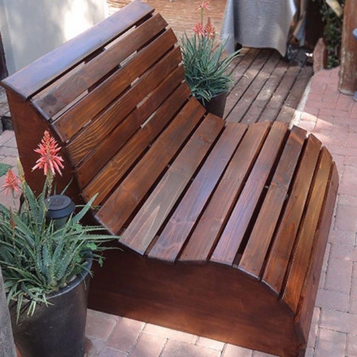 Outdoor wooden benches 1