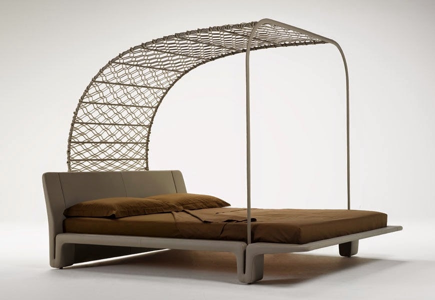Twice leather platform bed by matteo grassi