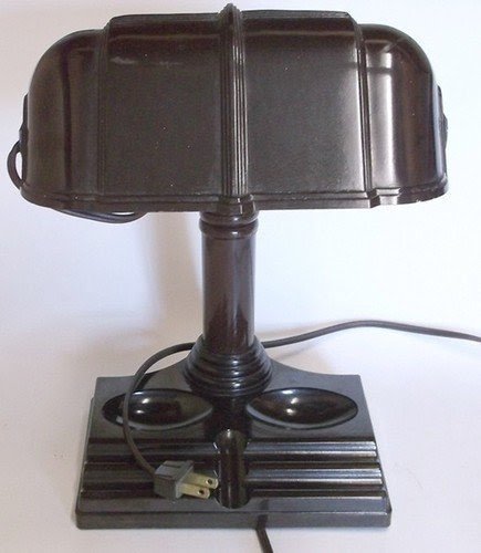 Antique atlas consolidated bakelite desk bankers student table lamp light