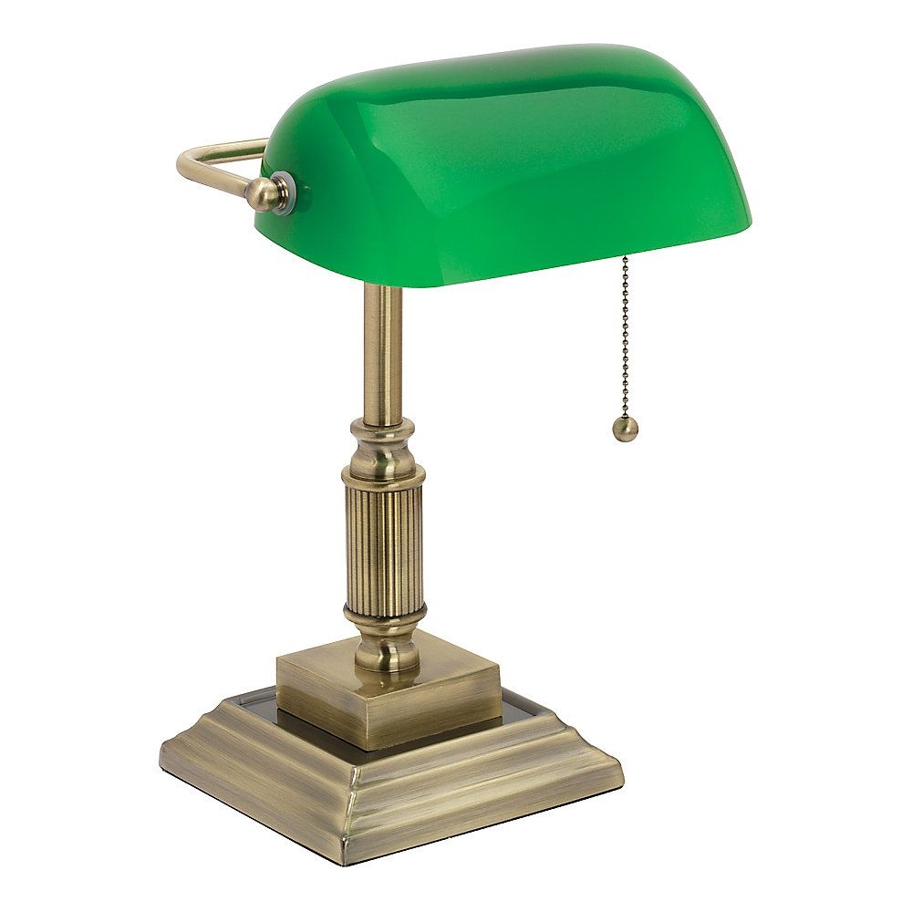 genuine antique bankers lamp