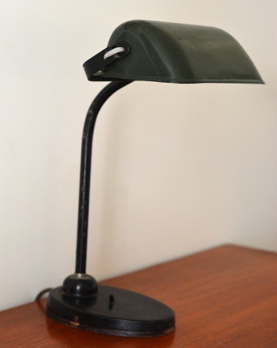 Bauhaus bankers lamp art deco 1930s produced by bunte remmler