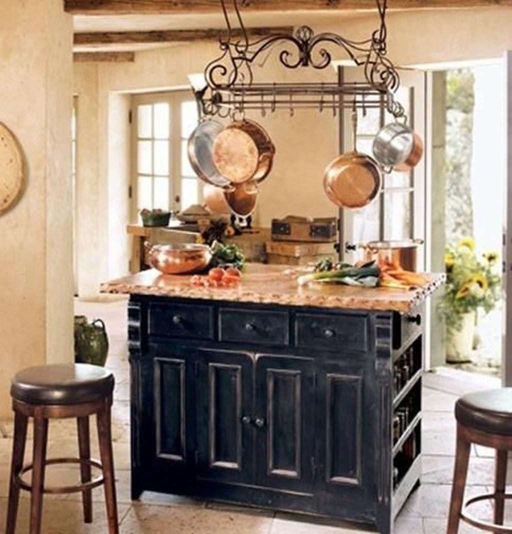 Kitchen Island with Pot Racks