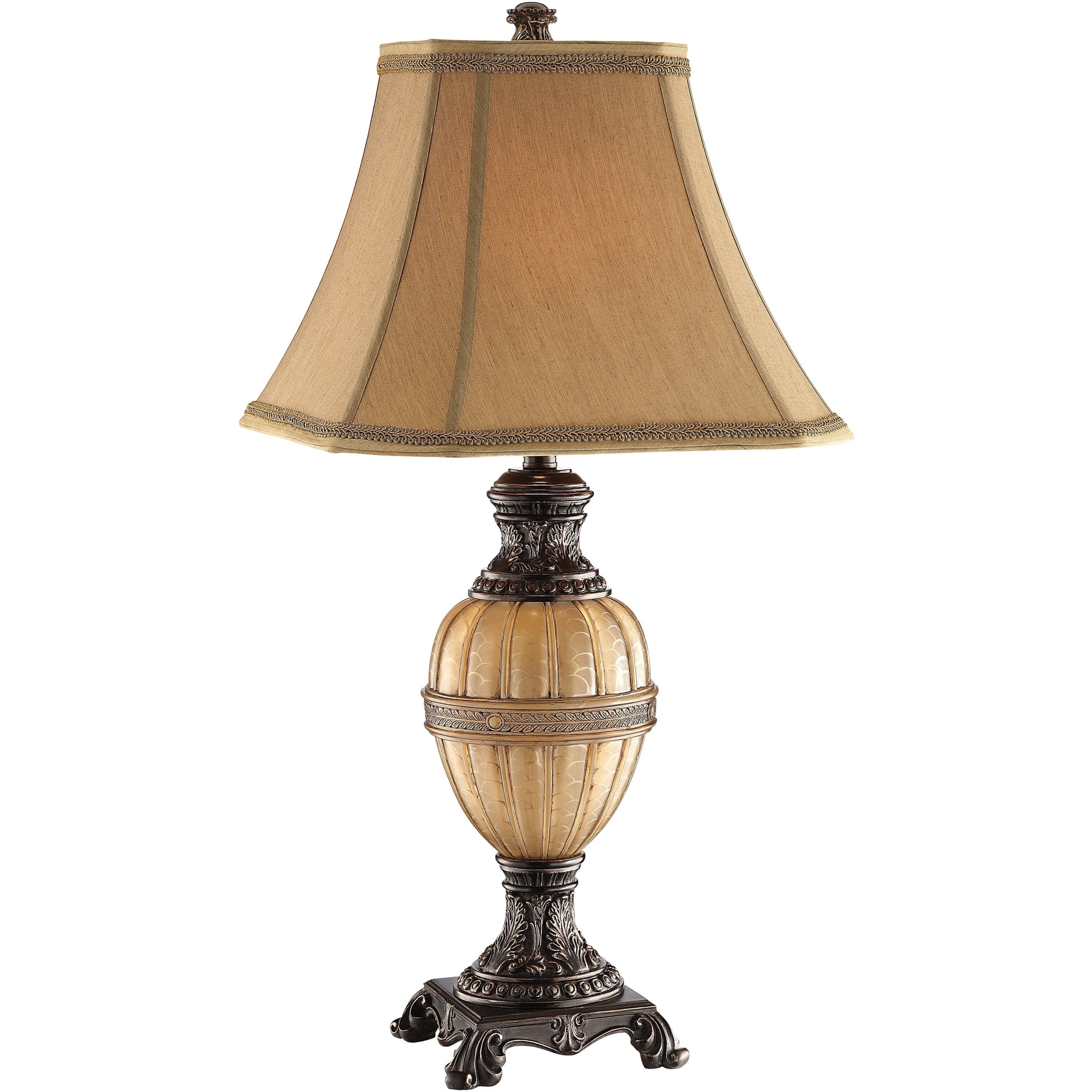 wood table lamps with night light in base